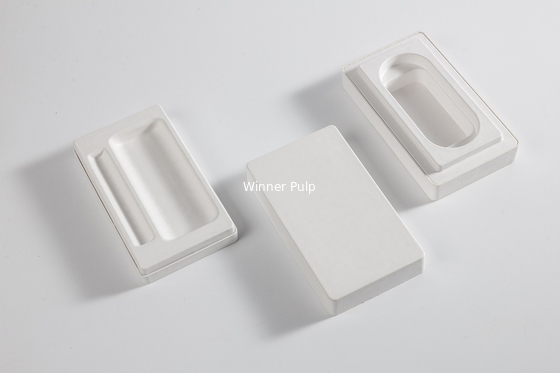 Trimmed Moulded Paper Packaging Sustainable Wet Press Pulp Tray 100% Plastic Free