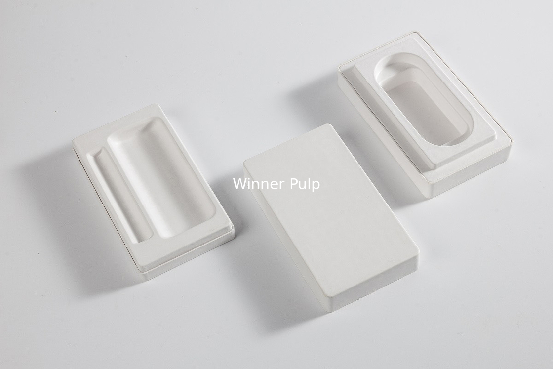Trimmed Moulded Paper Packaging Sustainable Wet Press Pulp Tray 100% Plastic Free
